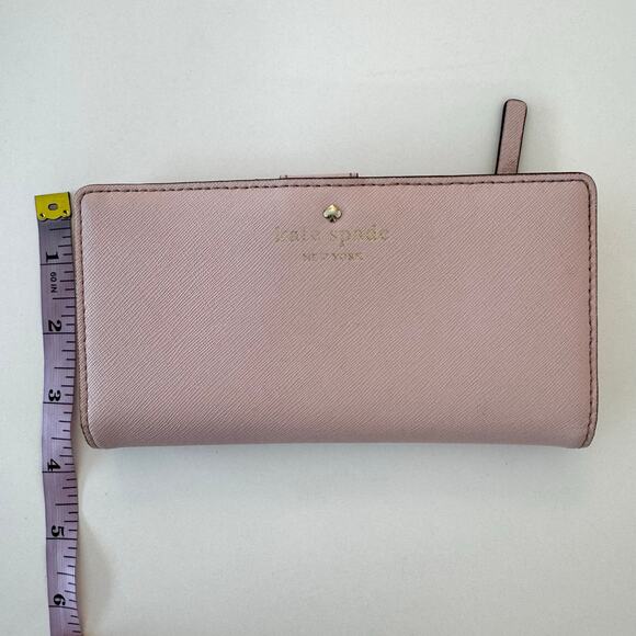 Kate Spade Stacy Large Slim Bifold Saffiano Leather Wallet Light Pink - Picture 14 of 14